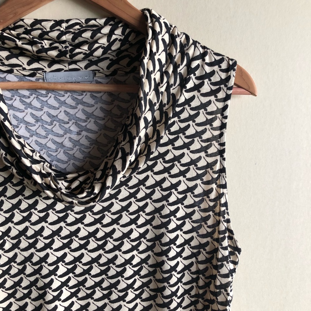 Olivia Moon cowl neck bird print top